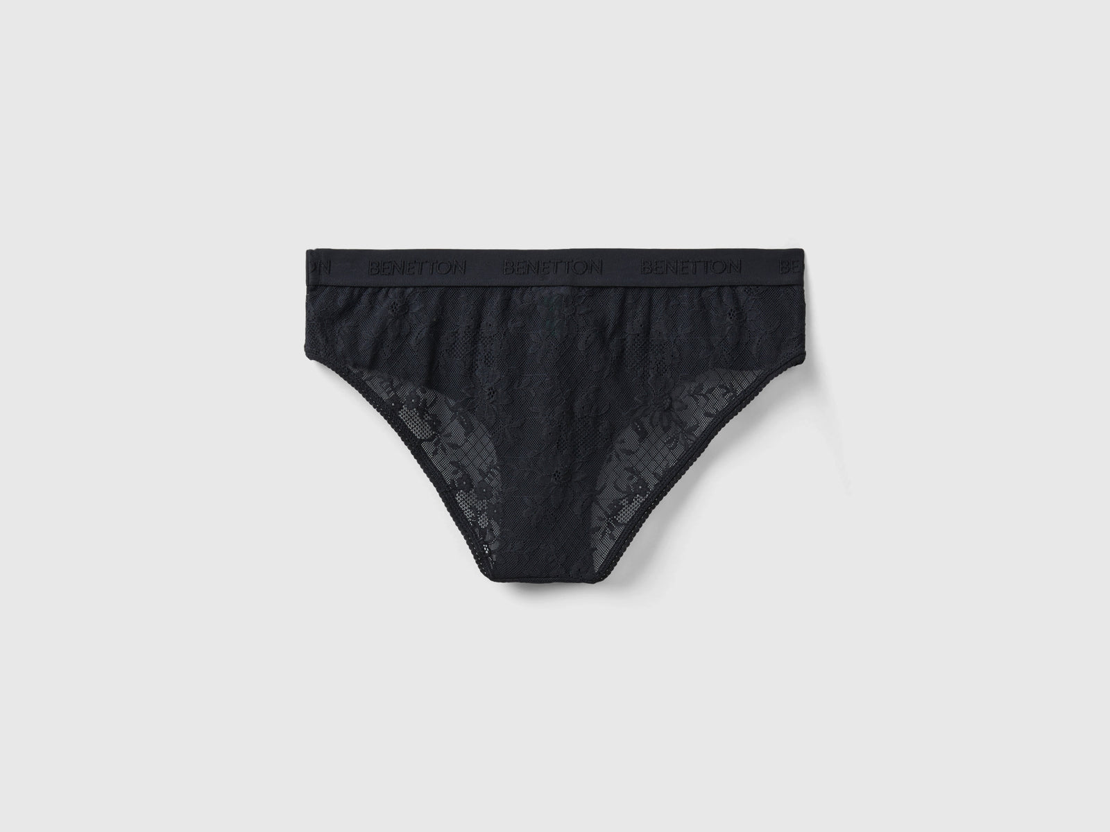 Slip in pizzo stretch da donna nero 2 | Benetton Outlet