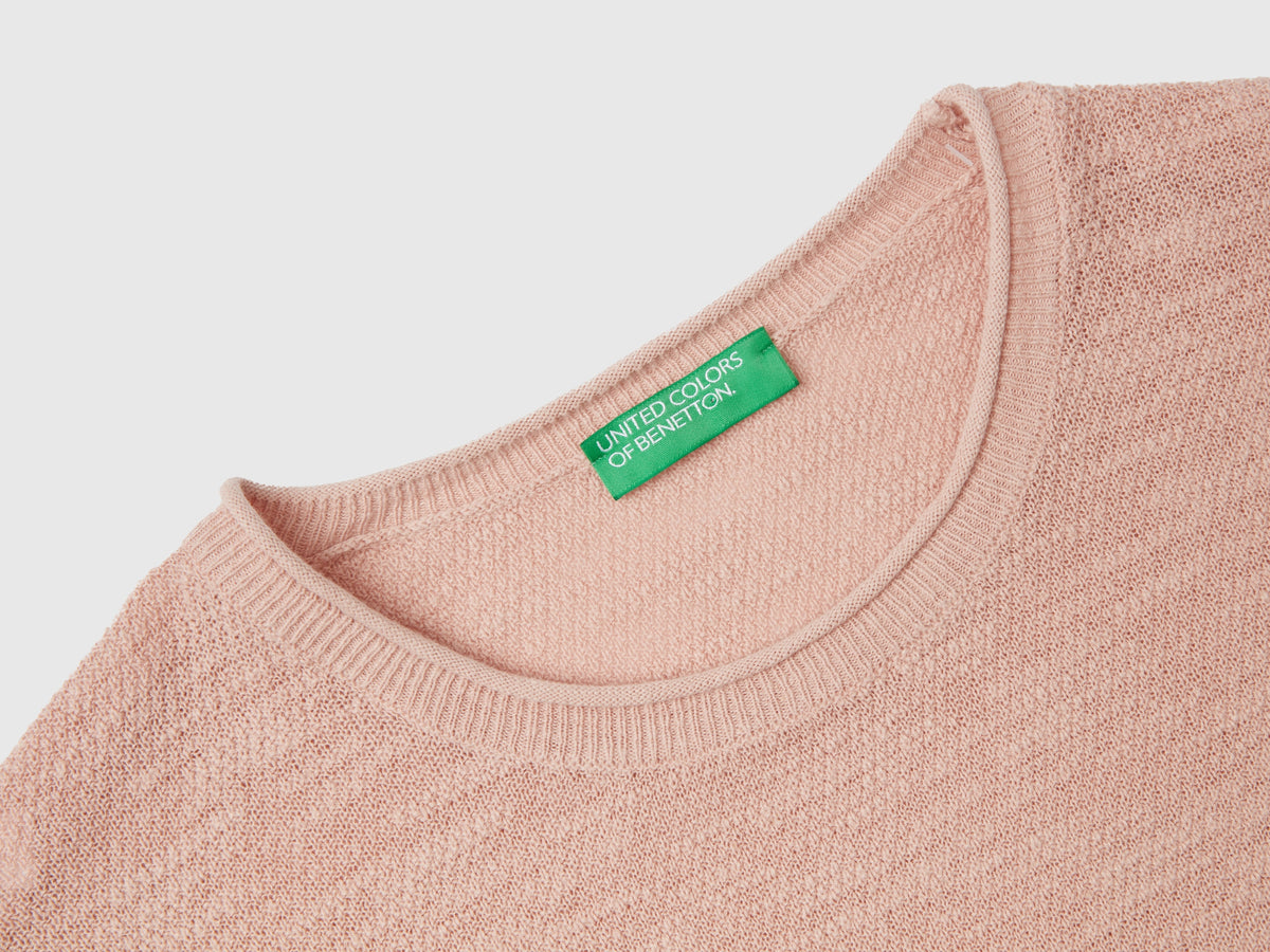 Maglia regular fit in misto lino
