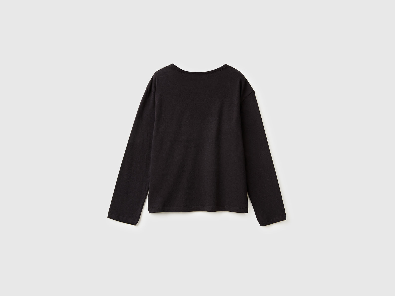 T-shirt in caldo cotone con paillettes da bambina nero 2 | Benetton Outlet