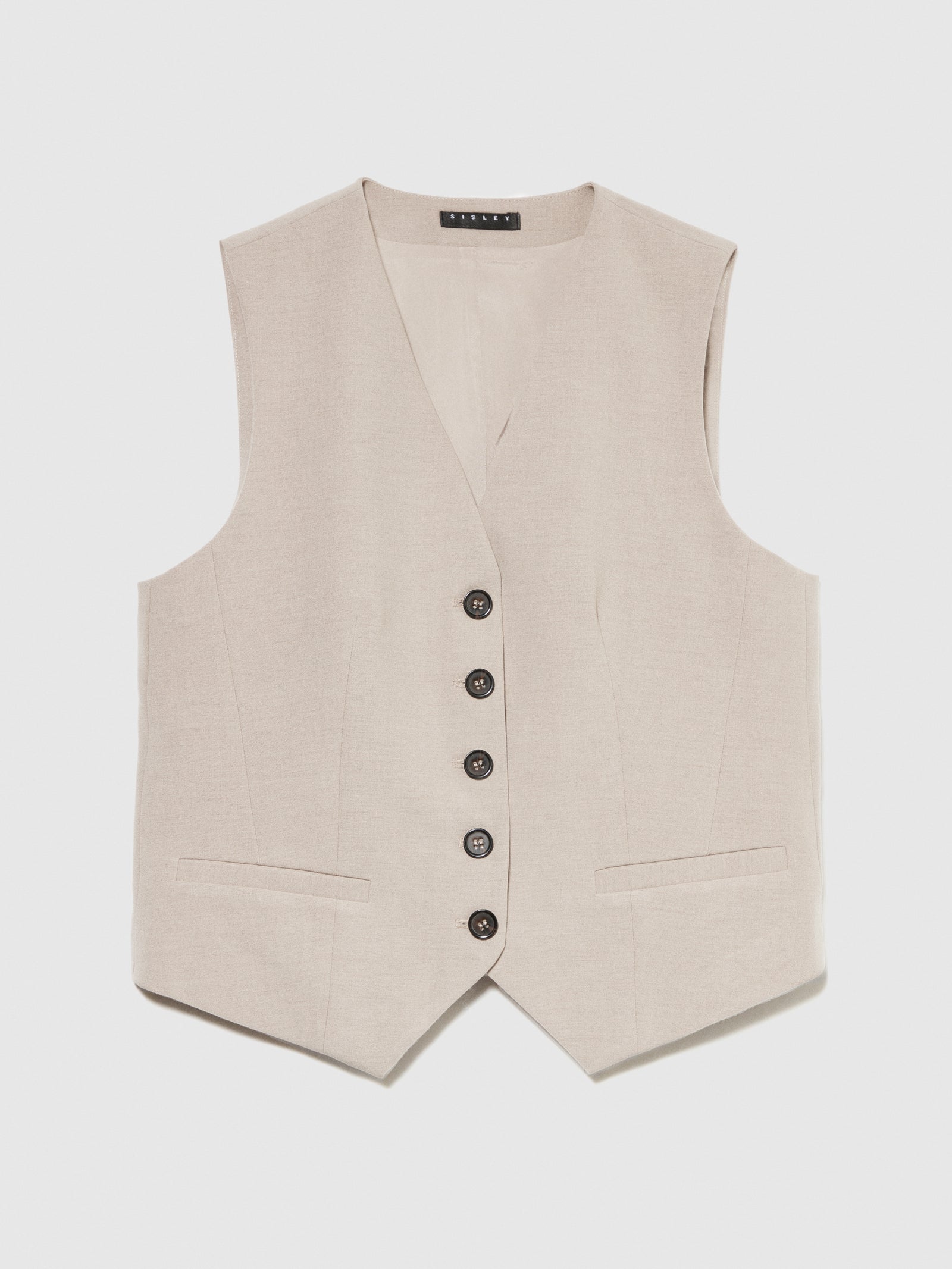 Gilet con bottoni da donna beige | Sisley Outlet