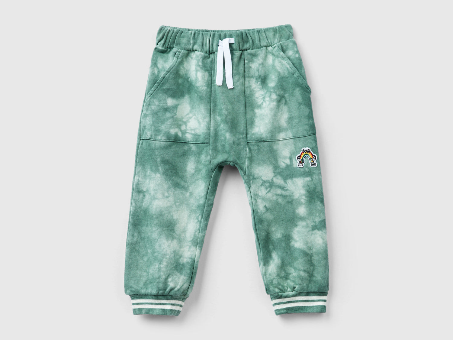 Pantaloni tye-dye in felpa da bimbo verde | Benetton Outlet