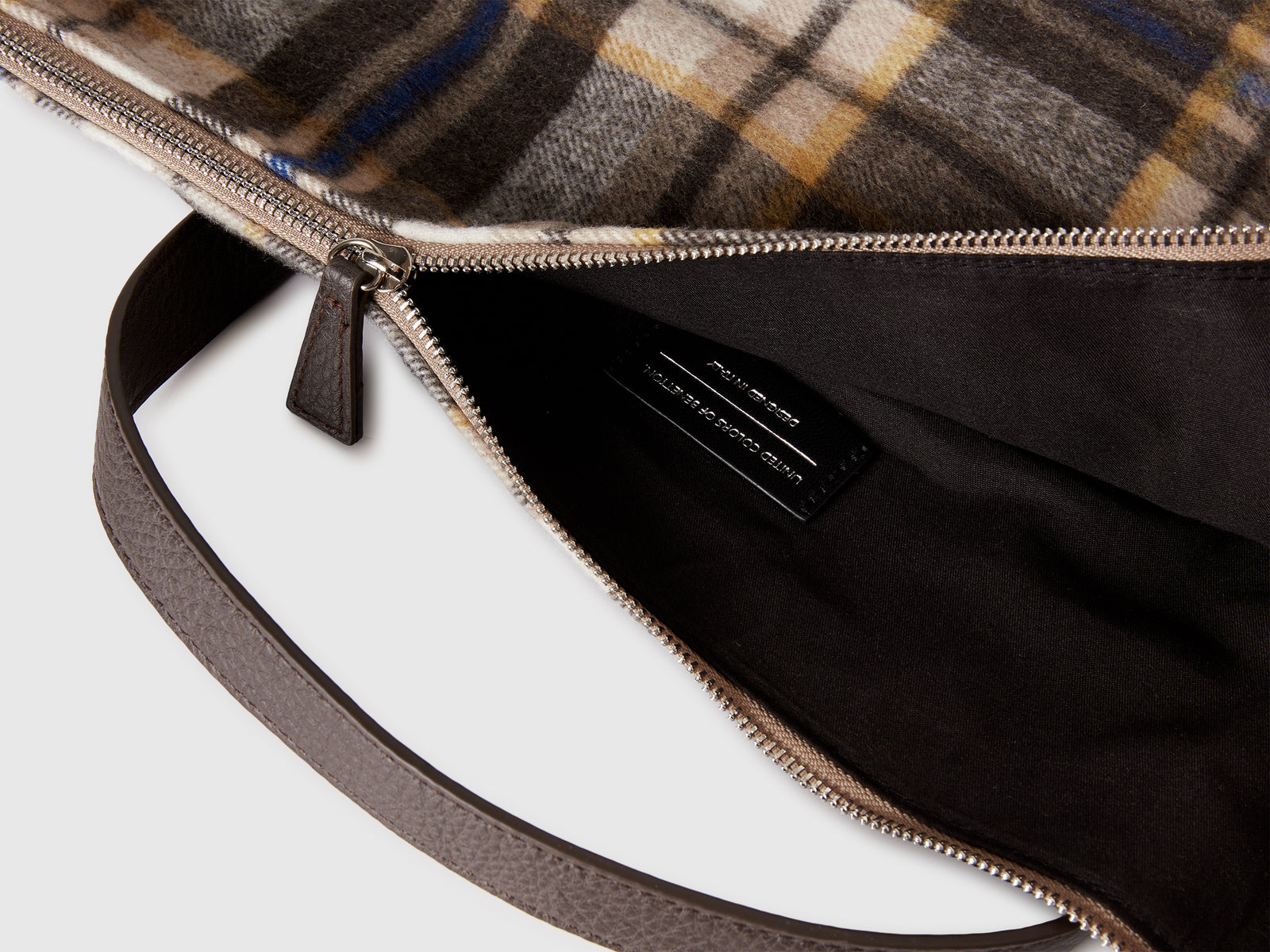 Borsa a quadri in misto lana da uomo beige 3 | Benetton Outlet