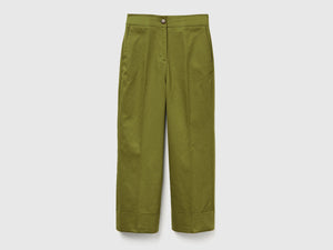 Pantaloni straight con risvolto