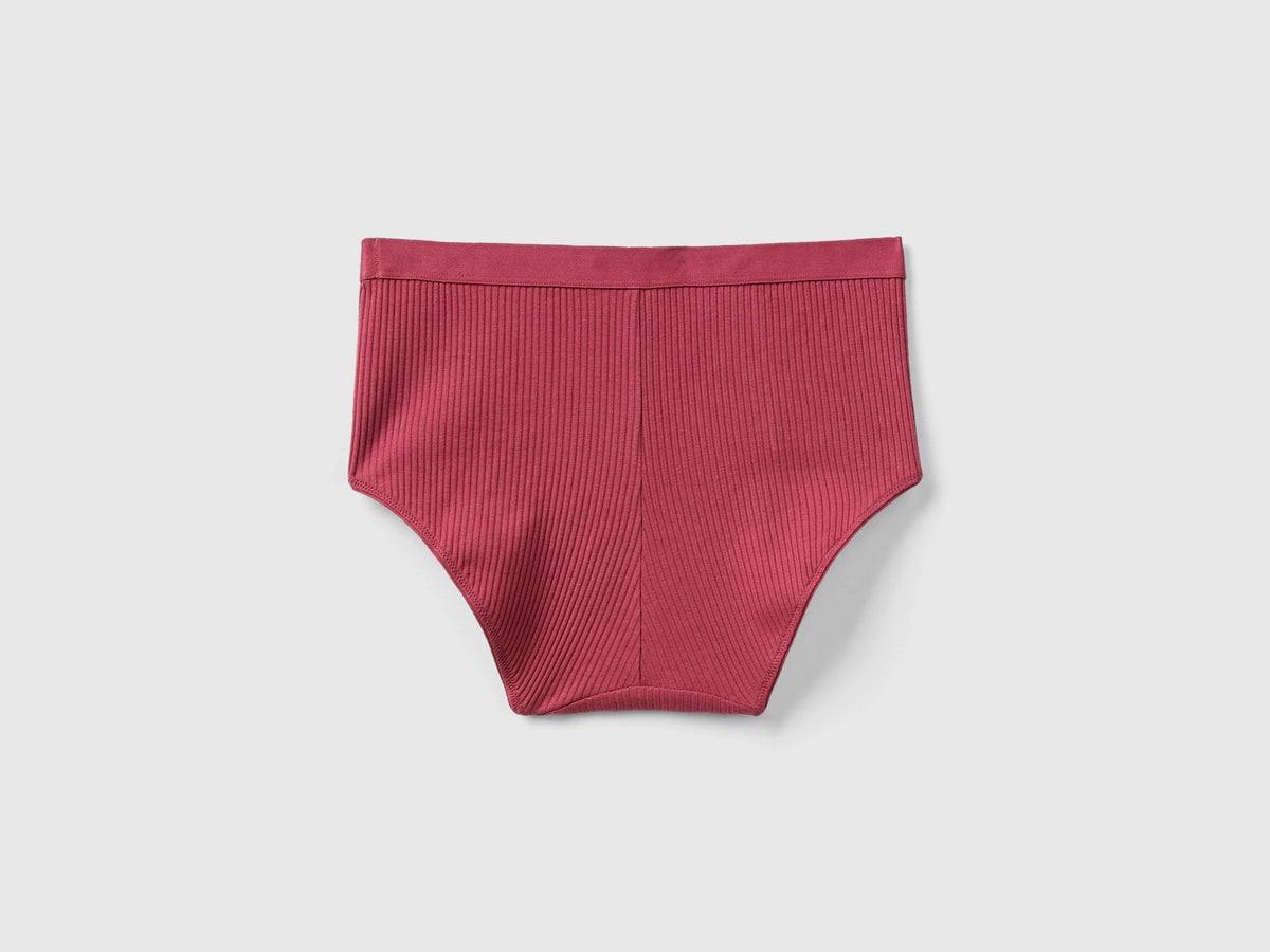 Slip fianco alto a costine