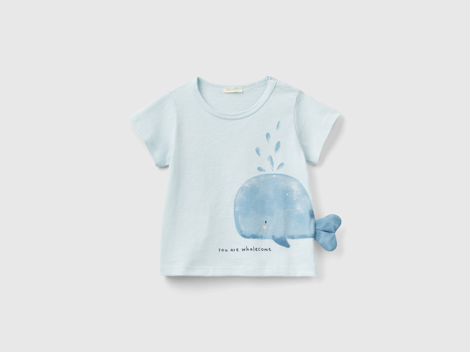 T-shirt con stampa e patch da neonato azzurro | Benetton Outlet
