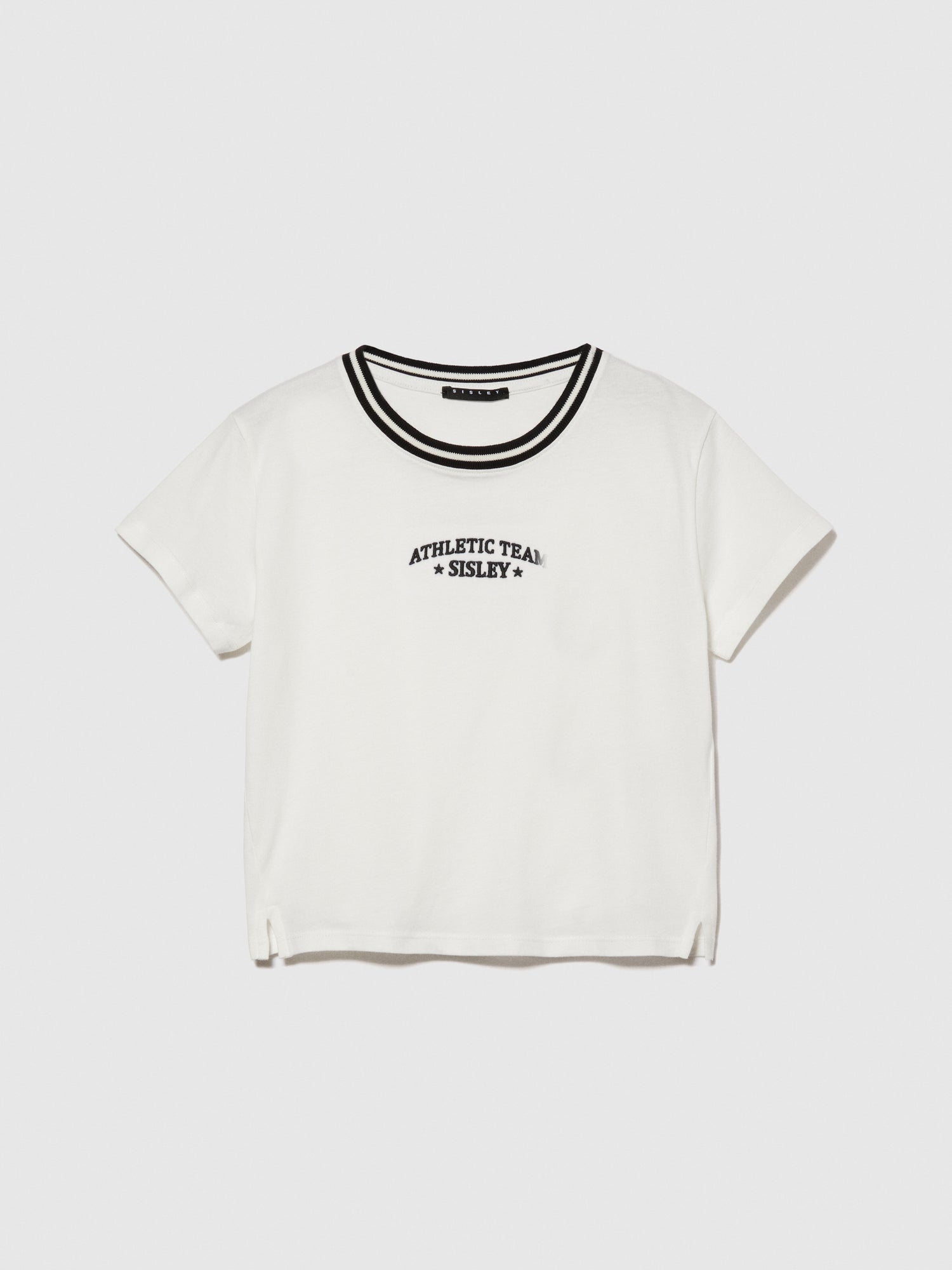 T-shirt con ricamo da bambina bianco | Sisley young Outlet