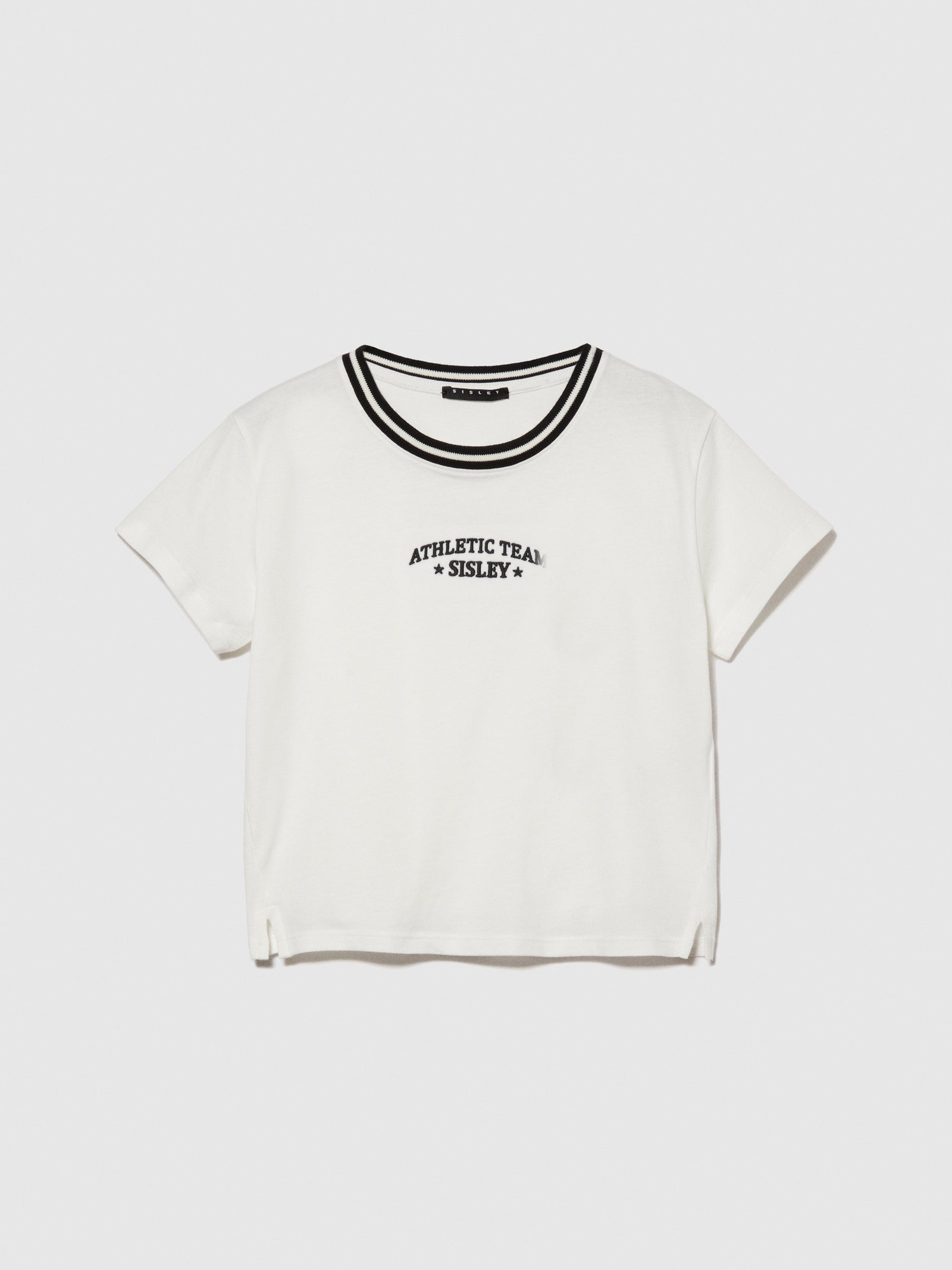 T-shirt con ricamo da bambina bianco | Sisley young Outlet