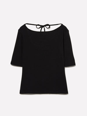 T-shirt con scollo sulla schiena