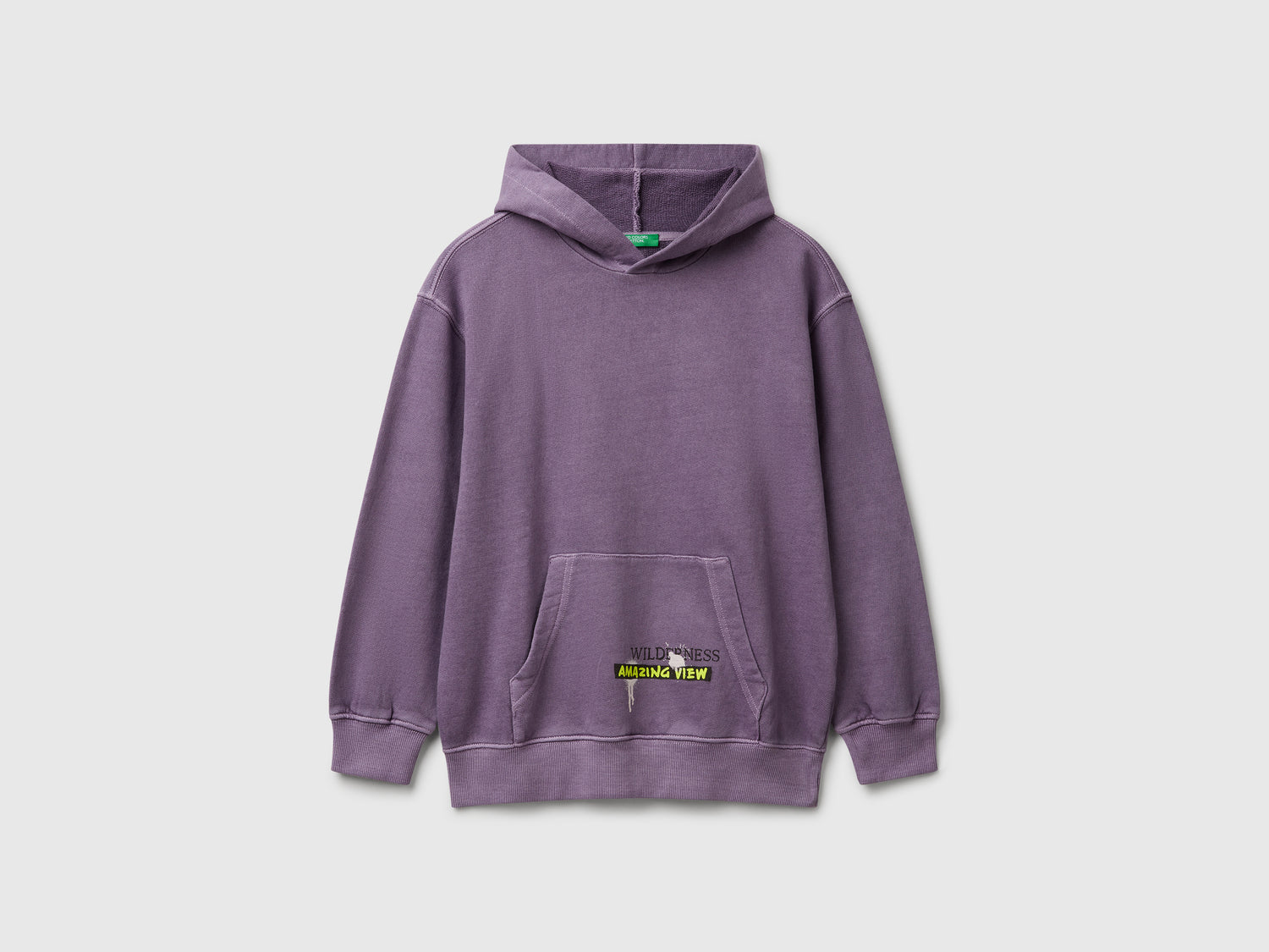 Felpa oversize con stampa da bambino malva | Benetton Outlet
