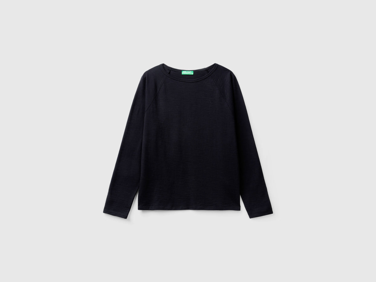 T-shirt manica lunga in cotone leggero