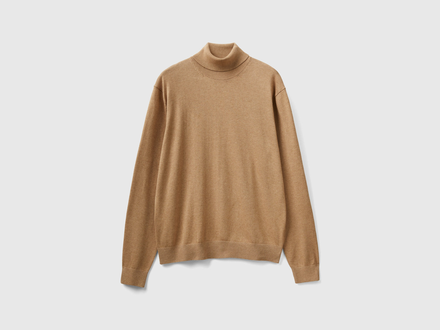 Dolcevita in cotone e lana da uomo cammello | Benetton Outlet