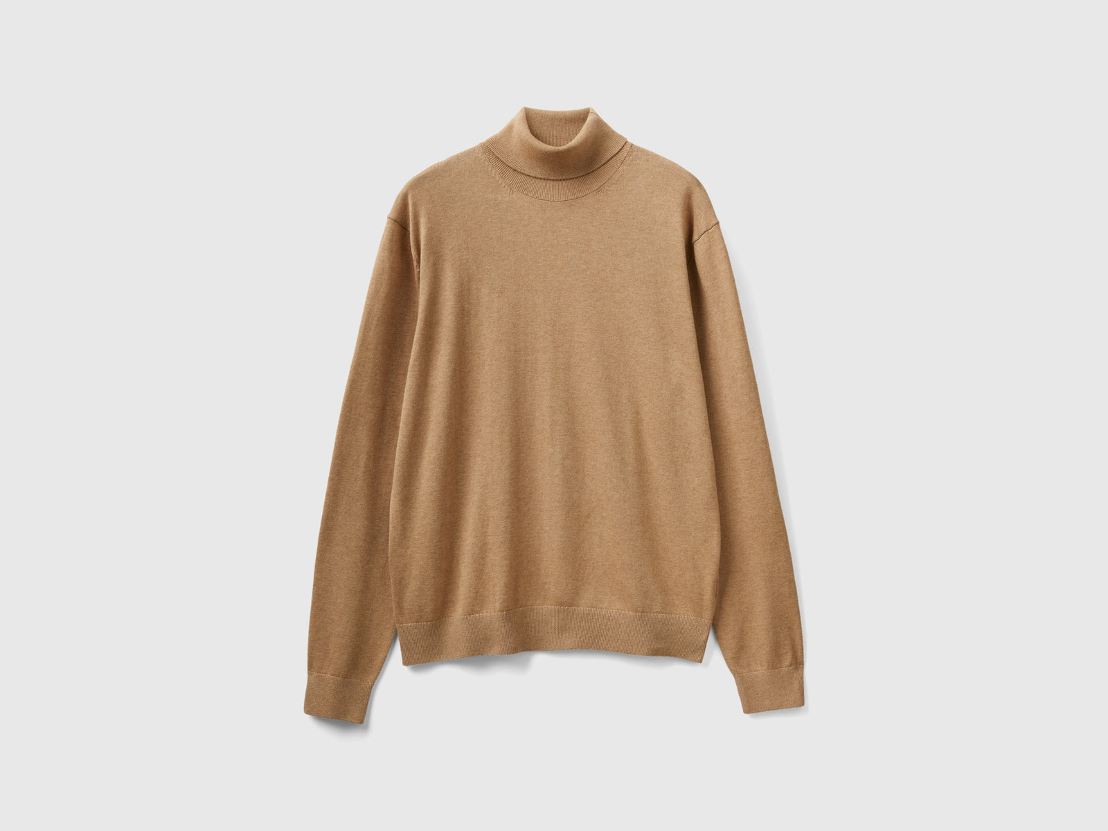 Dolcevita in cotone e lana da uomo cammello | Benetton Outlet