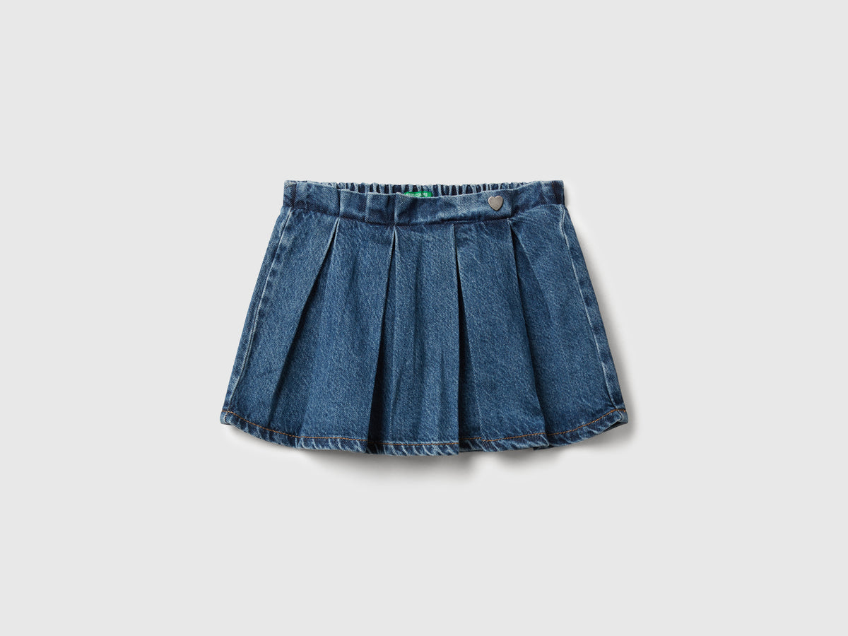 Gonna di jeans con pieghe
