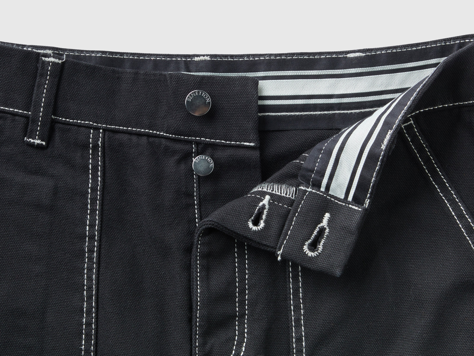 Minigonna in tela di cotone da donna nero 3 | Benetton Outlet