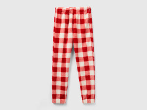 Pantaloni a quadri in pelliccetta