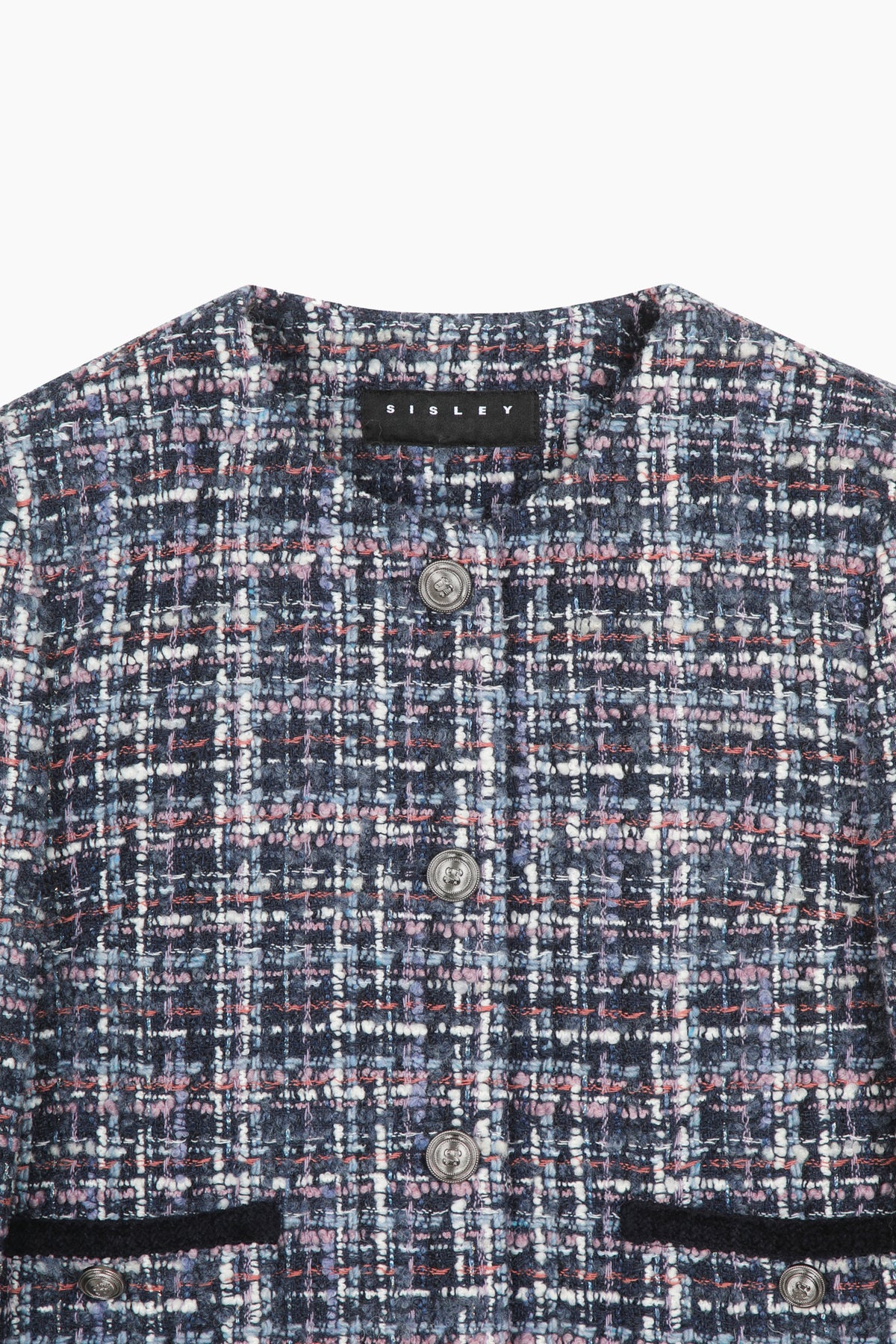 Giacca in tweed con bottoni gioiello