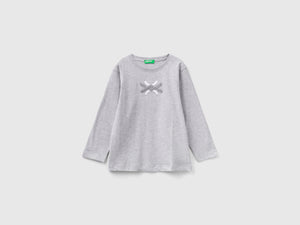 T-shirt con ricamo in spugna