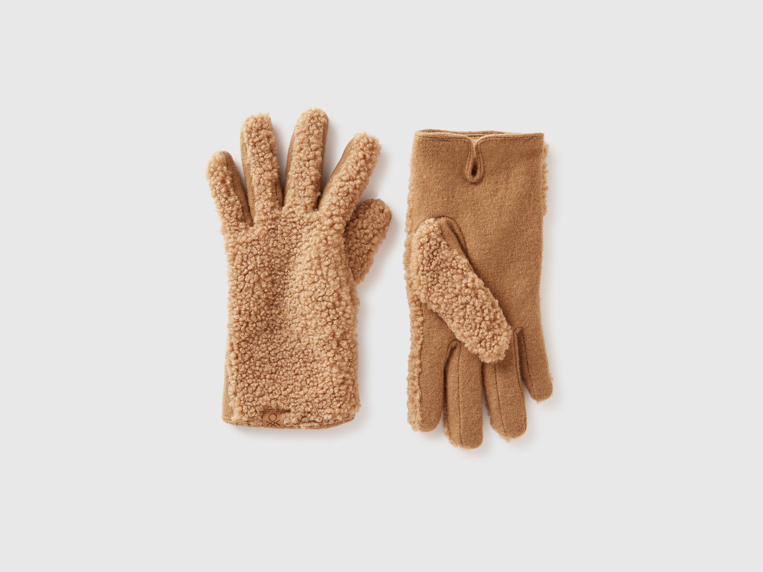 Guanti in misto lana da donna cammello | Benetton Outlet