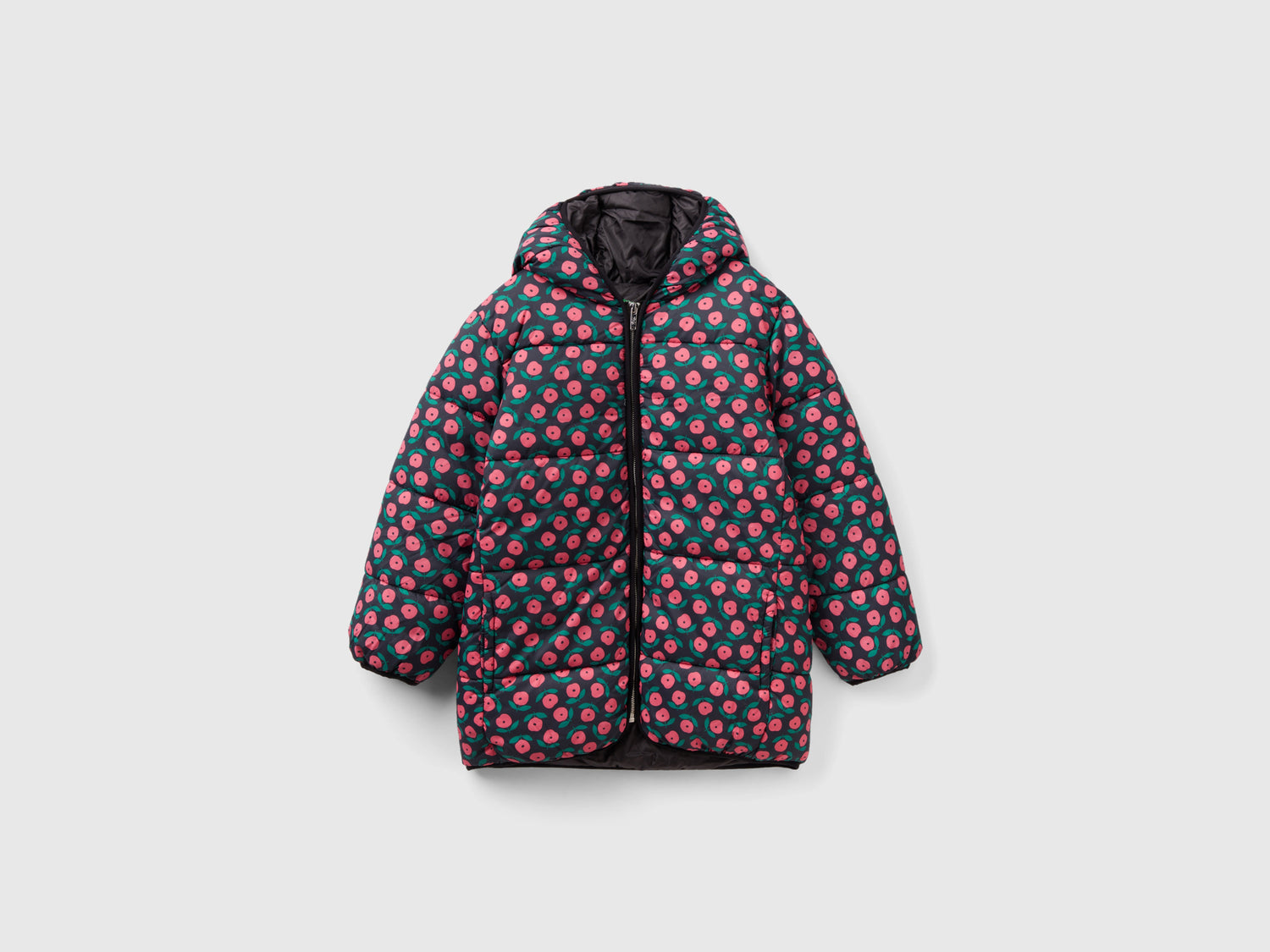 Giubbotto over fit con stampa a fiori da bambina multi-color | Benetton Outlet