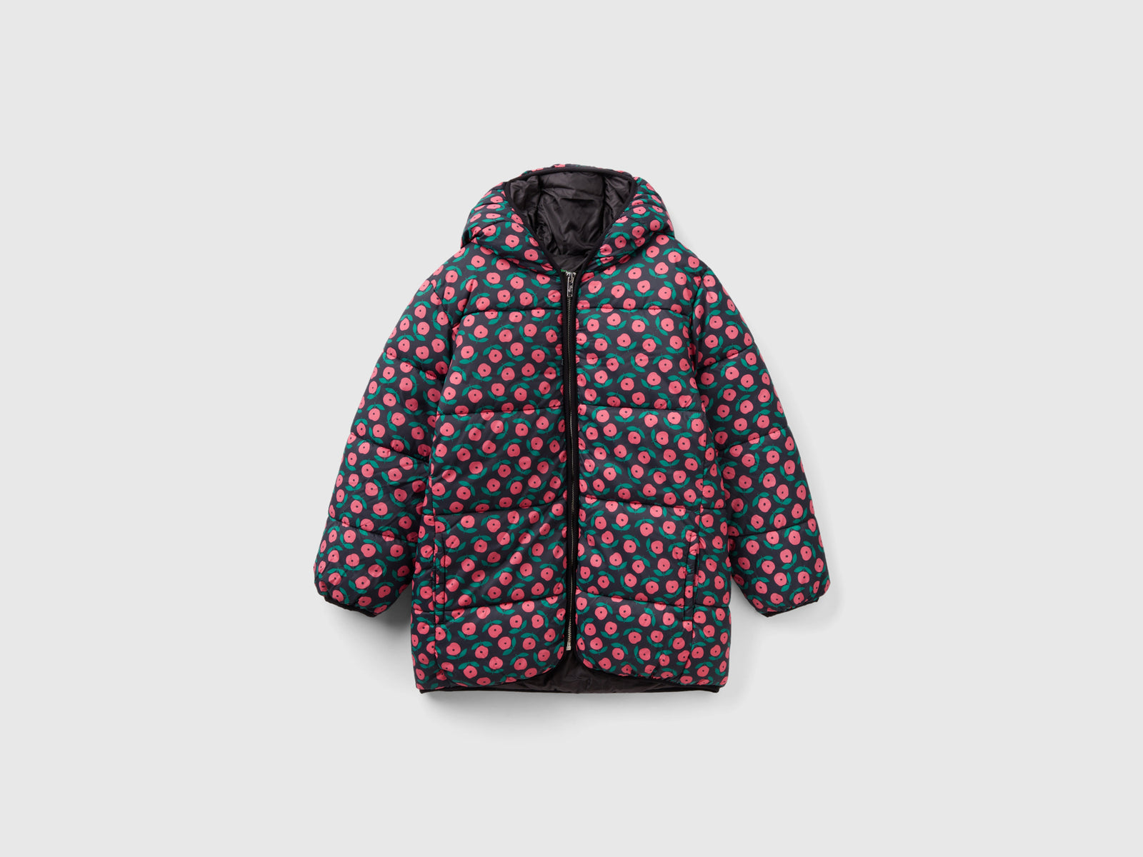 Giubbotto over fit con stampa a fiori da bambina multi-color | Benetton Outlet