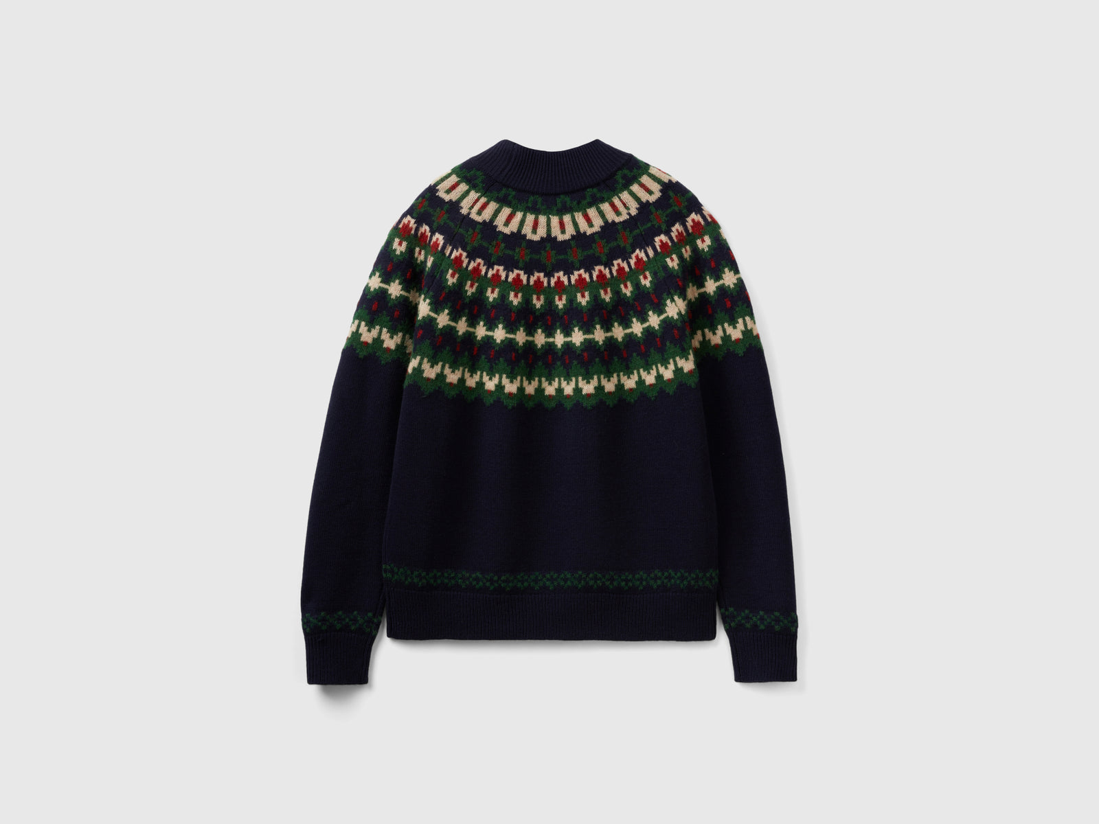 Maglia lupetto jacquard da uomo blu scuro 2 | Benetton Outlet
