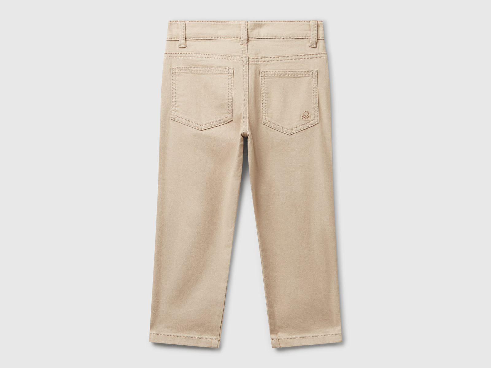 Pantaloni in cotone stretch da bimbo beige 2 | Benetton Outlet
