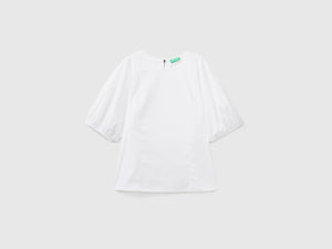 Blusa girocollo in puro cotone