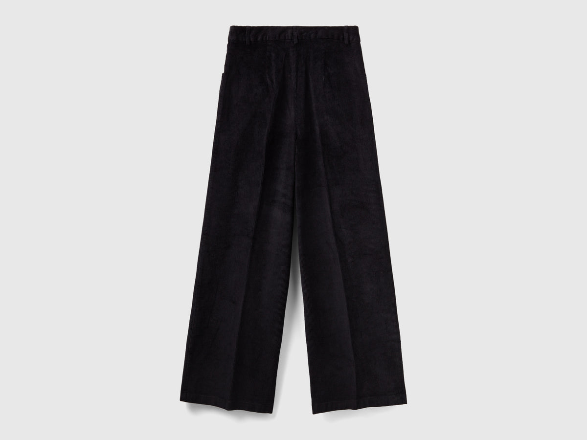 Pantaloni gamba ampia in velluto a coste