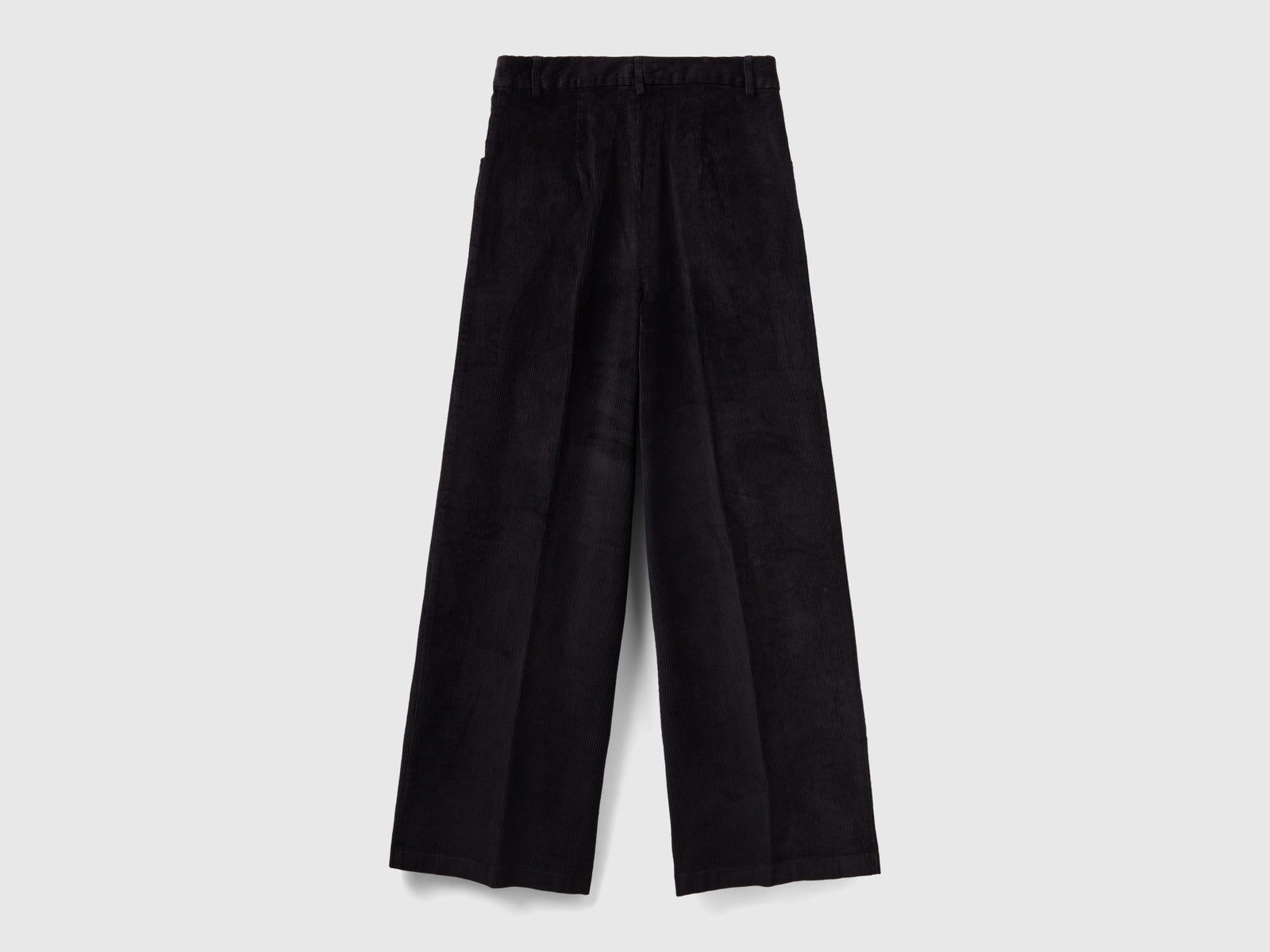 Pantaloni gamba ampia in velluto a coste da donna nero 2 | Benetton Outlet