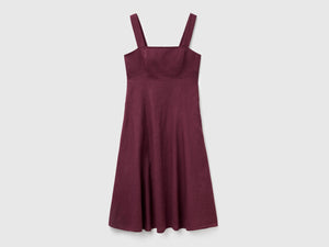 Vestito scollo quadrato in puro lino