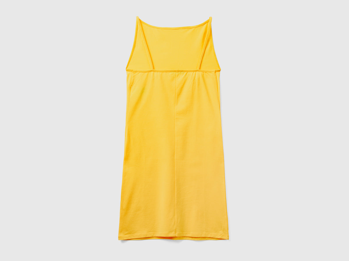 Vestito corto smanicato in cotone elasticizzato dalla vestibilità aderente