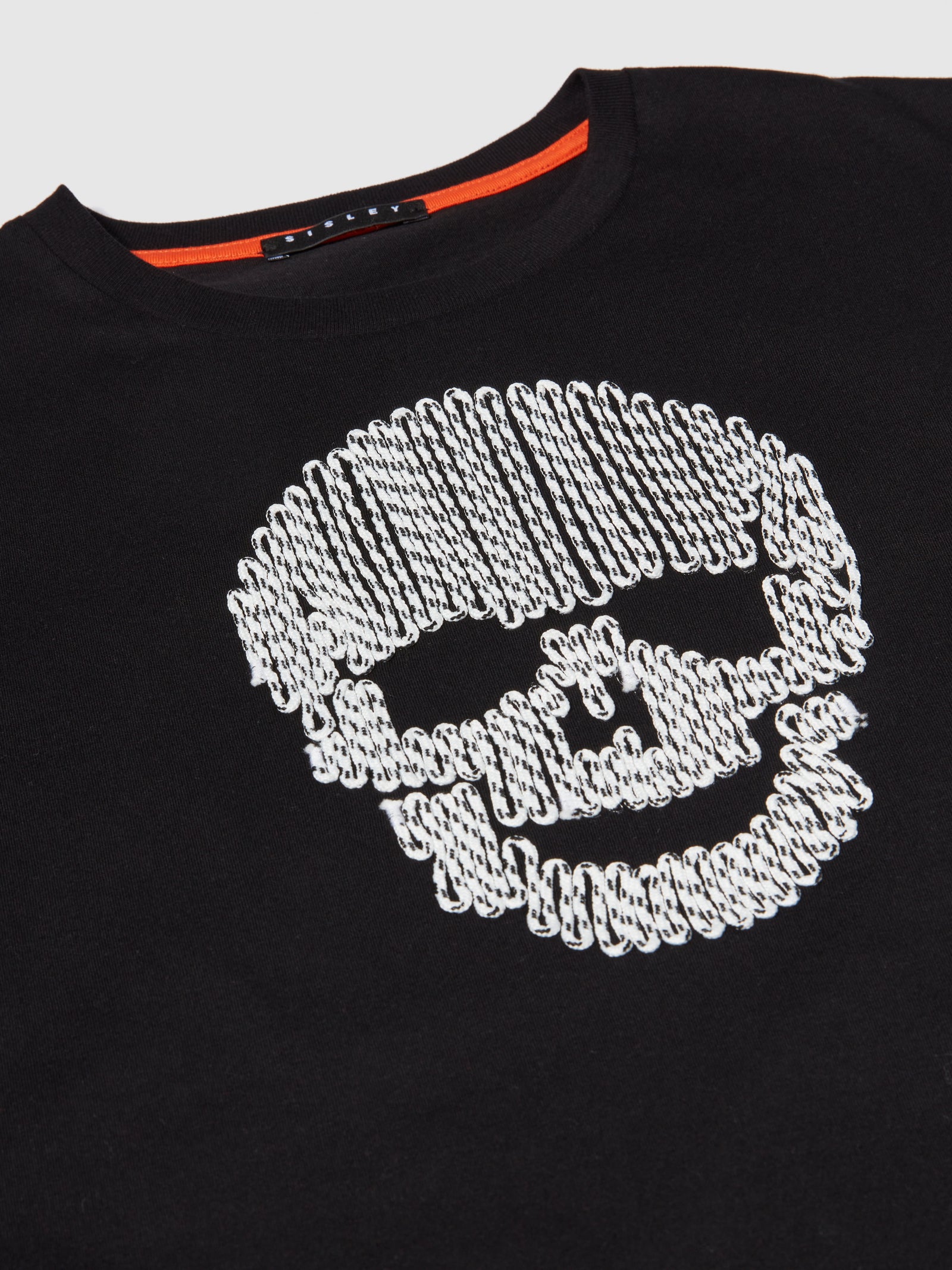 T-shirt con ricamo da bambino nero 2 | Sisley young Outlet