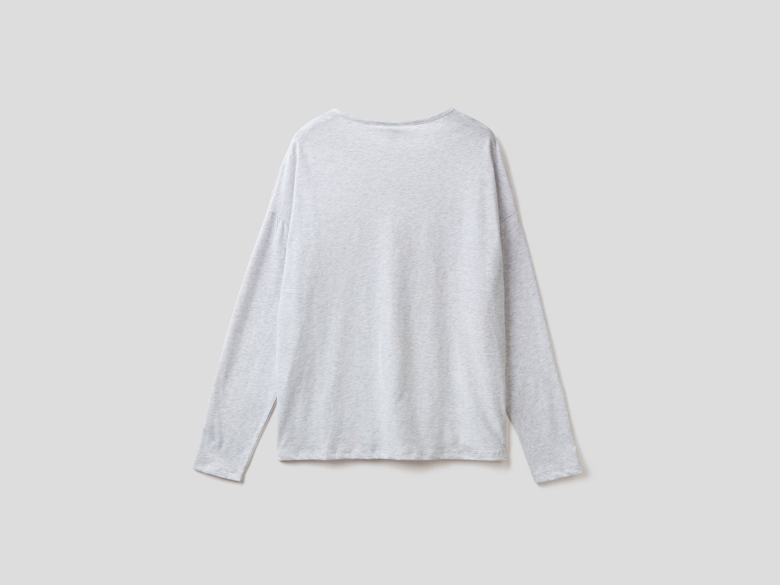 Maglietta Puffi in cotone a fibra lunga da donna grigio chiaro 2 | Benetton Outlet