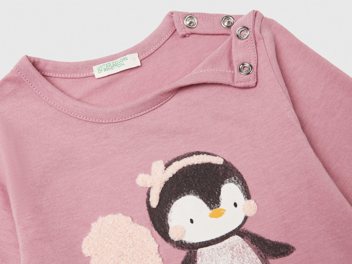 T-shirt a manica lunga in caldo cotone