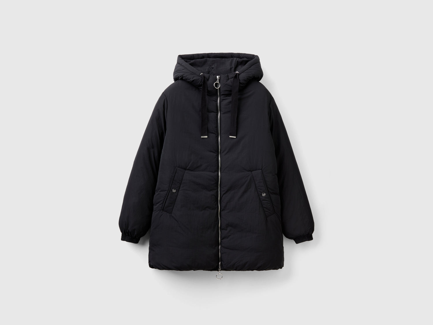 Piumino imbottito in nylon opaco da donna nero | Benetton Outlet