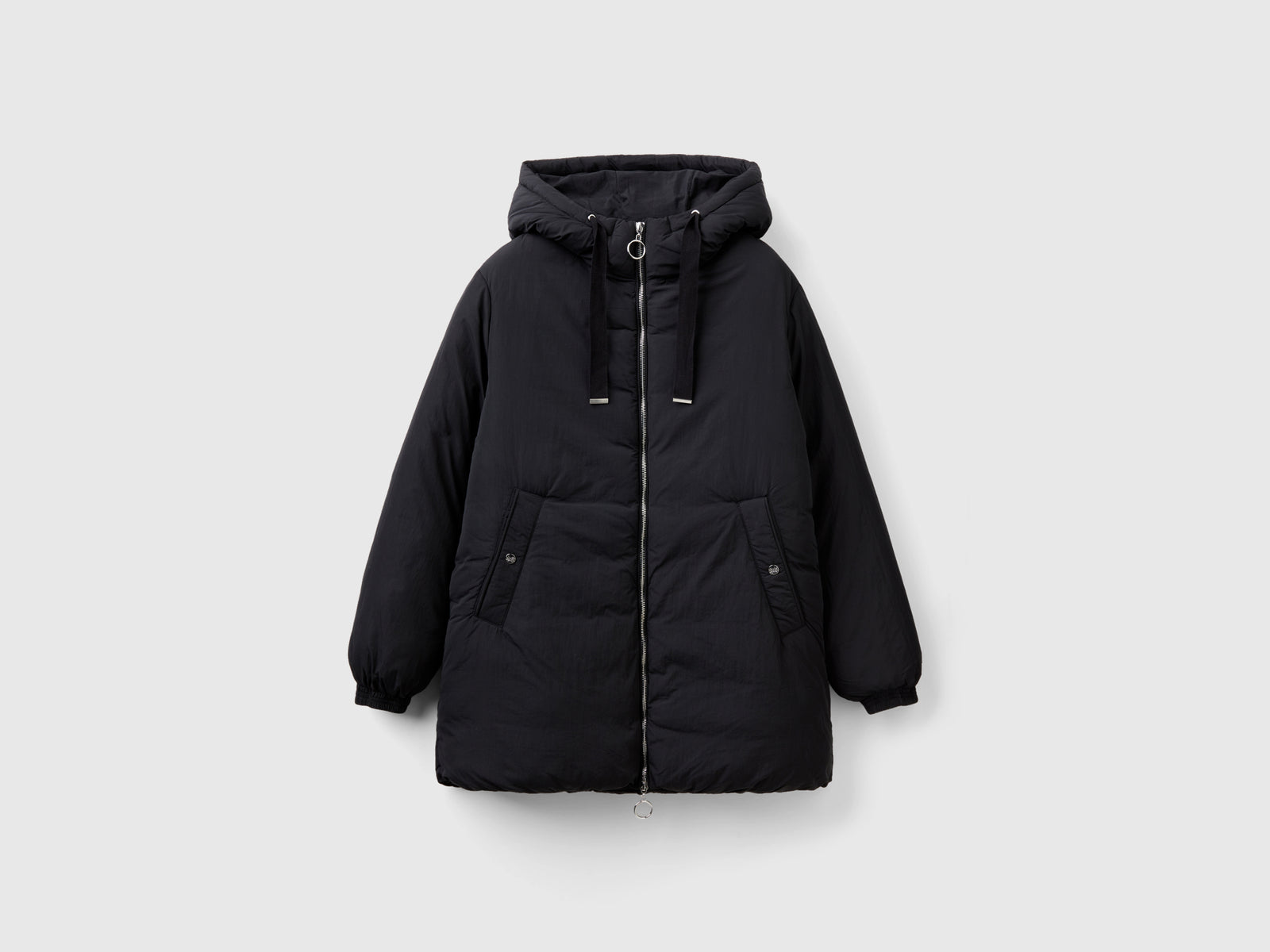 Piumino imbottito in nylon opaco da donna nero | Benetton Outlet