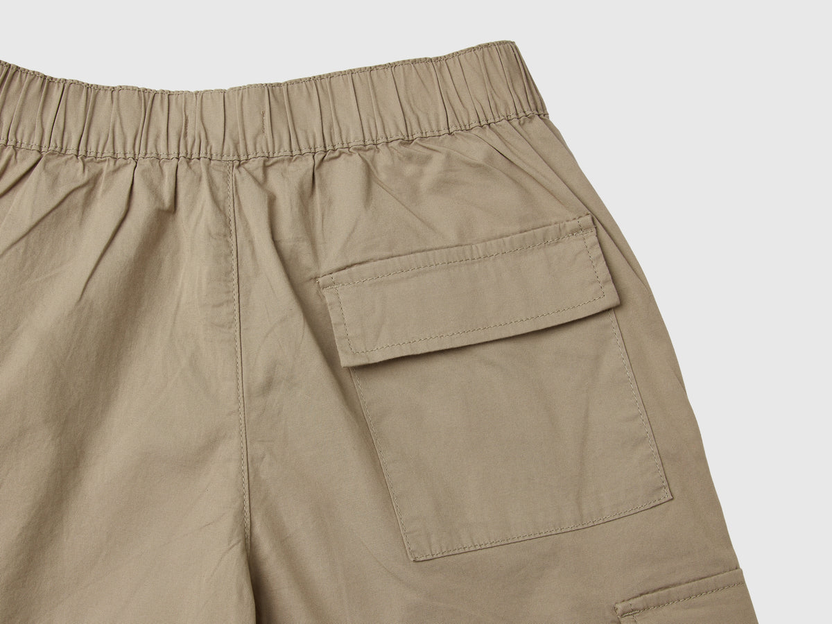Pantaloni parachute in cotone stretch