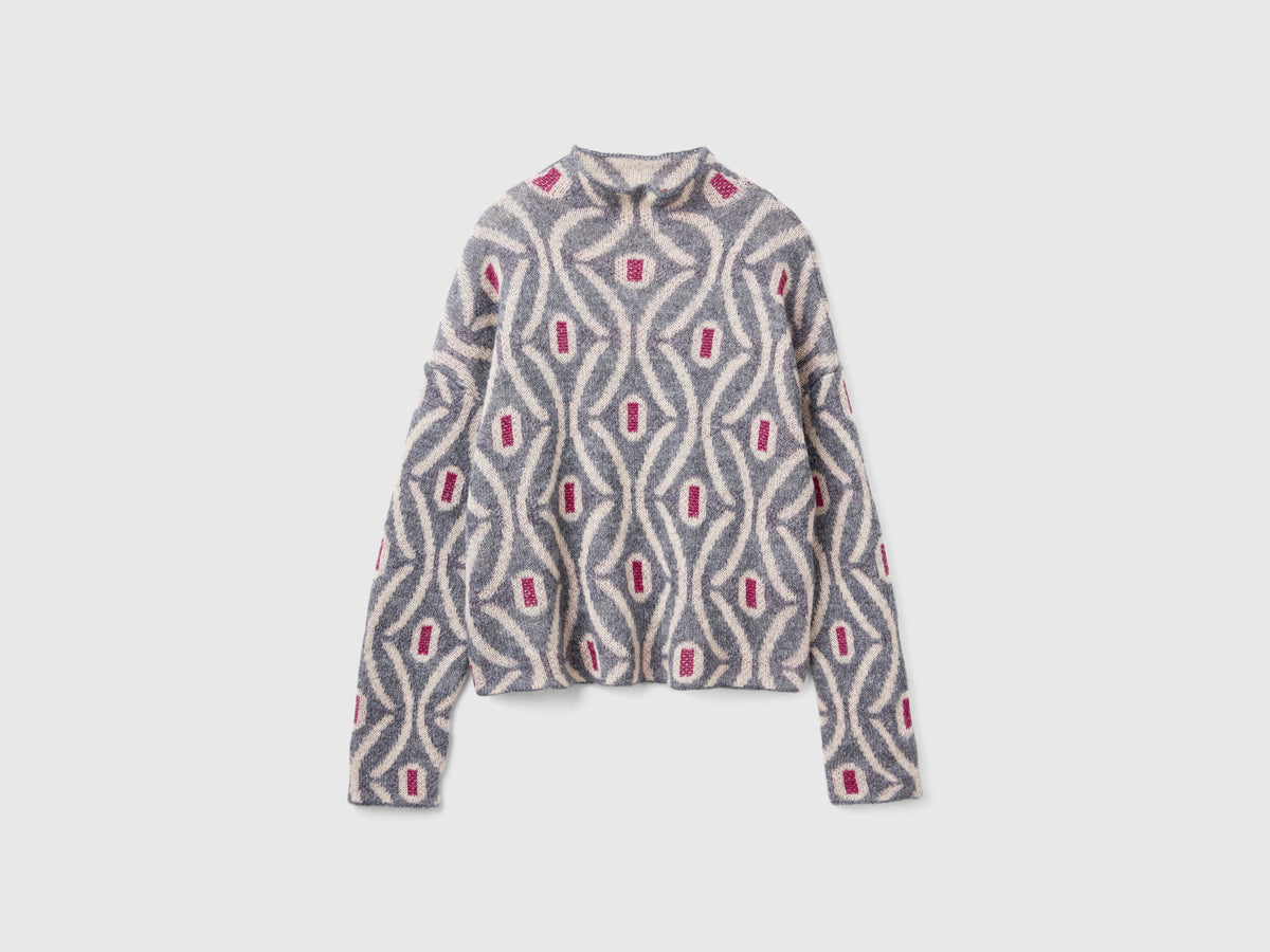Maglia lupetto jacquard