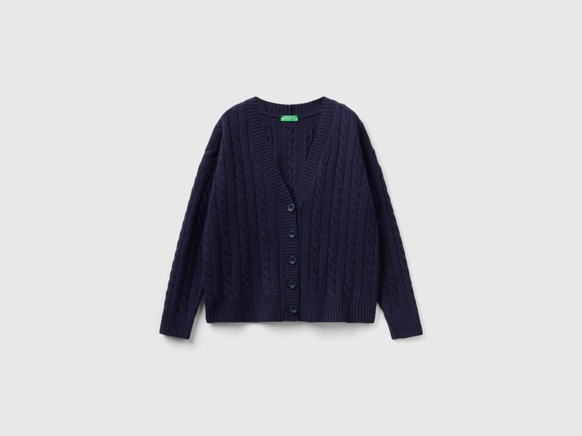 Cardigan over fit con trecce