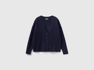 Cardigan over fit con trecce