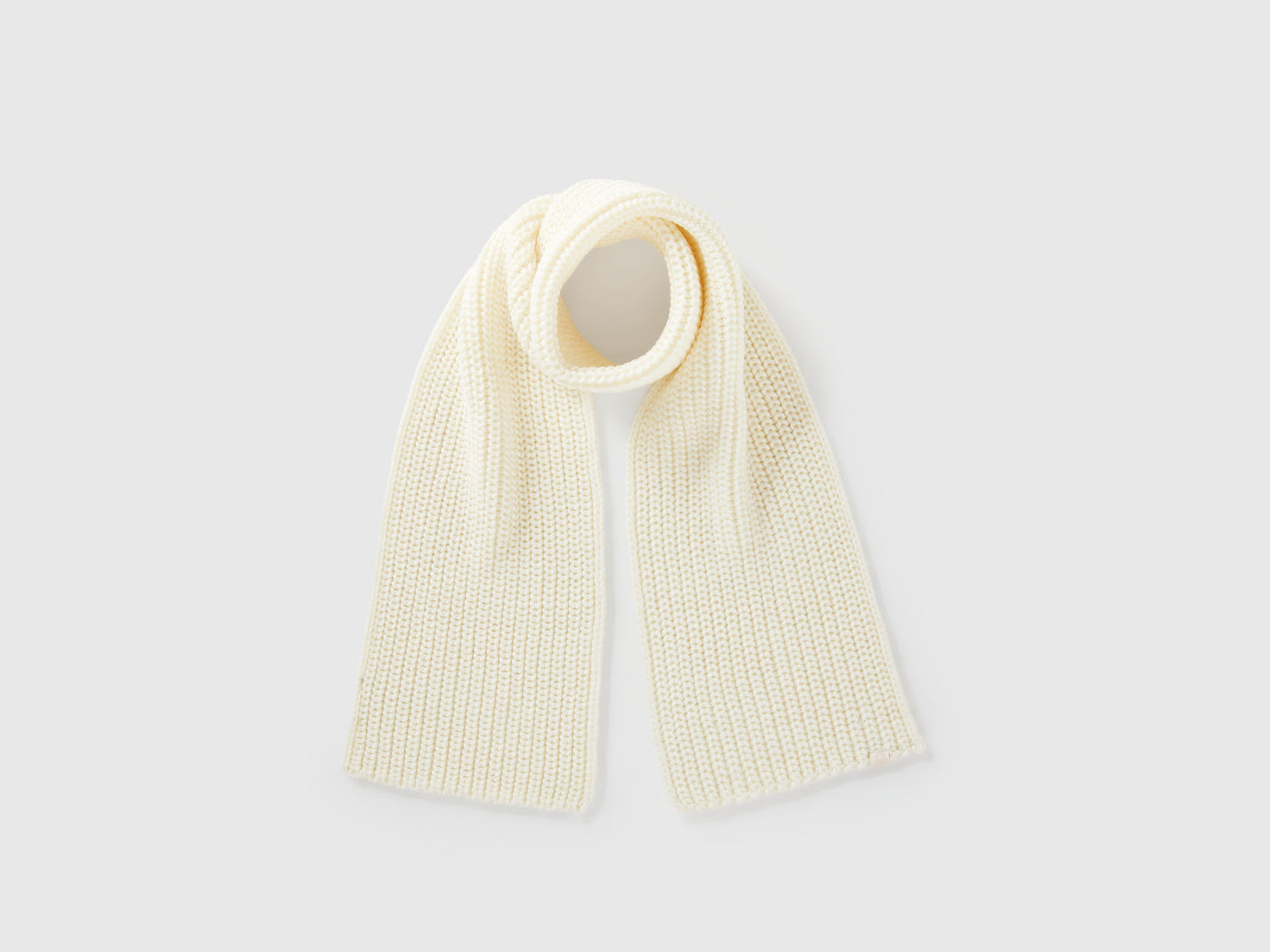 Sciarpa in misto lana da bambino bianco panna | Benetton Outlet