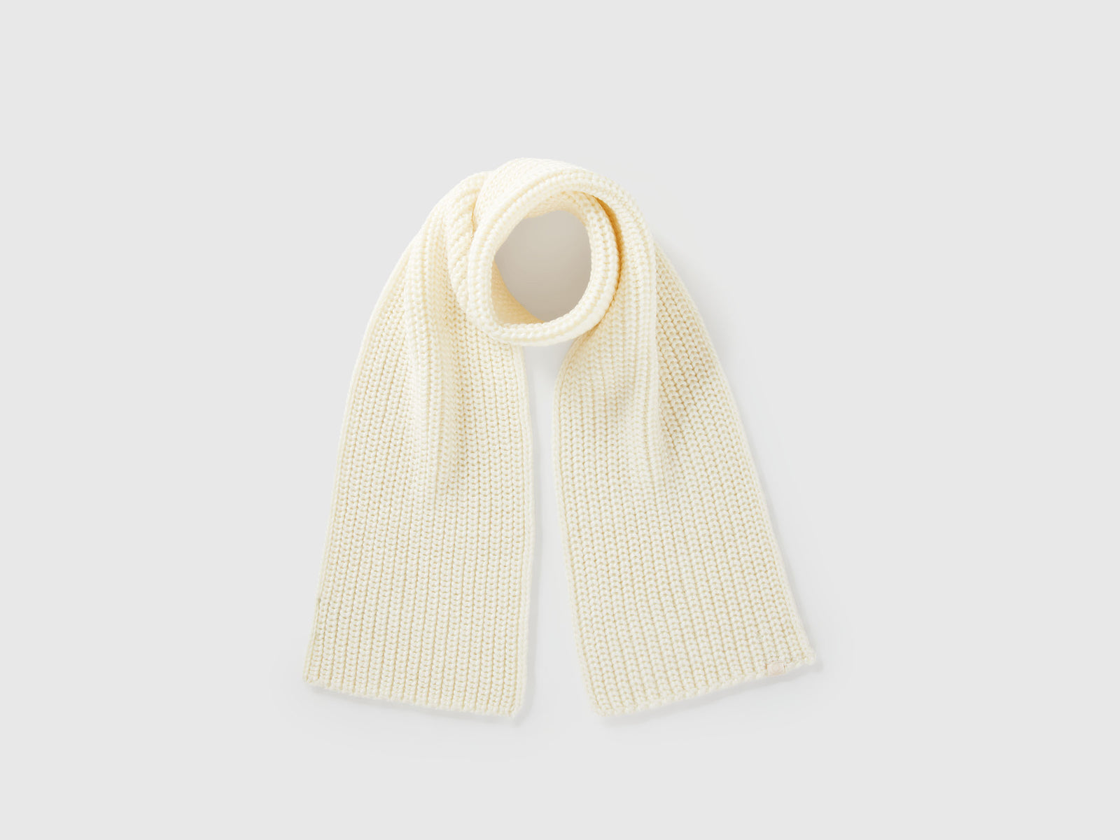 Sciarpa in misto lana da bambino bianco panna | Benetton Outlet