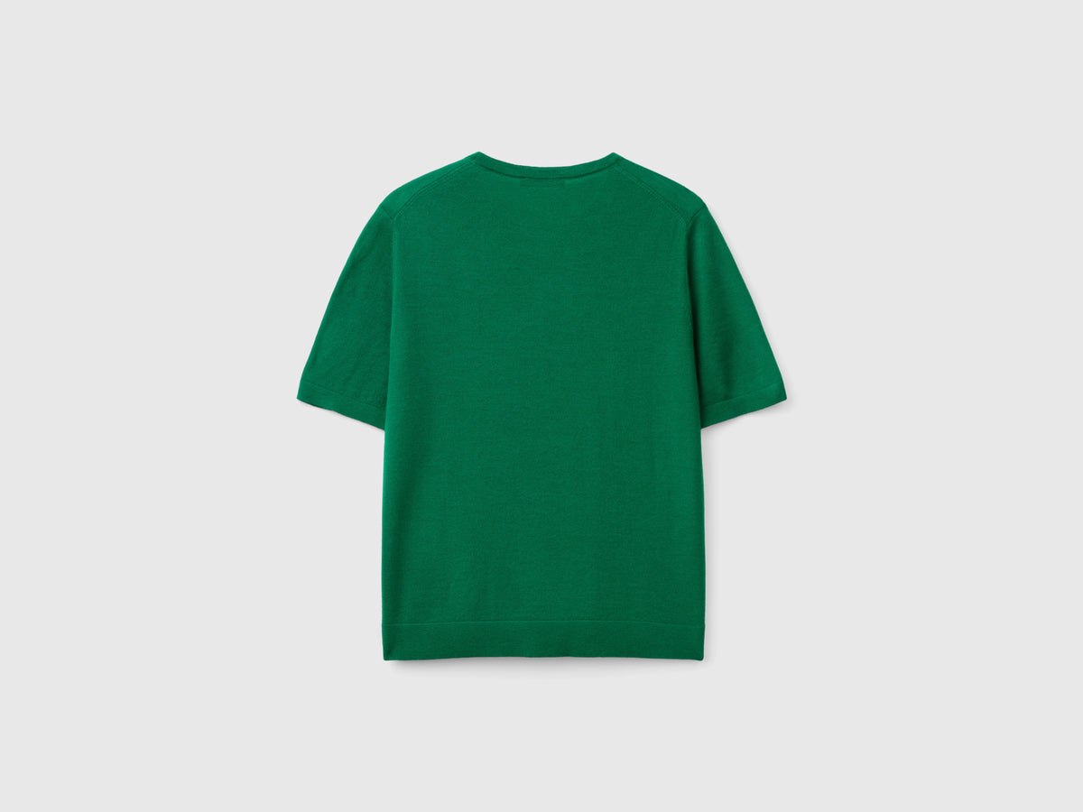 Maglia manica corta in pura lana Merino