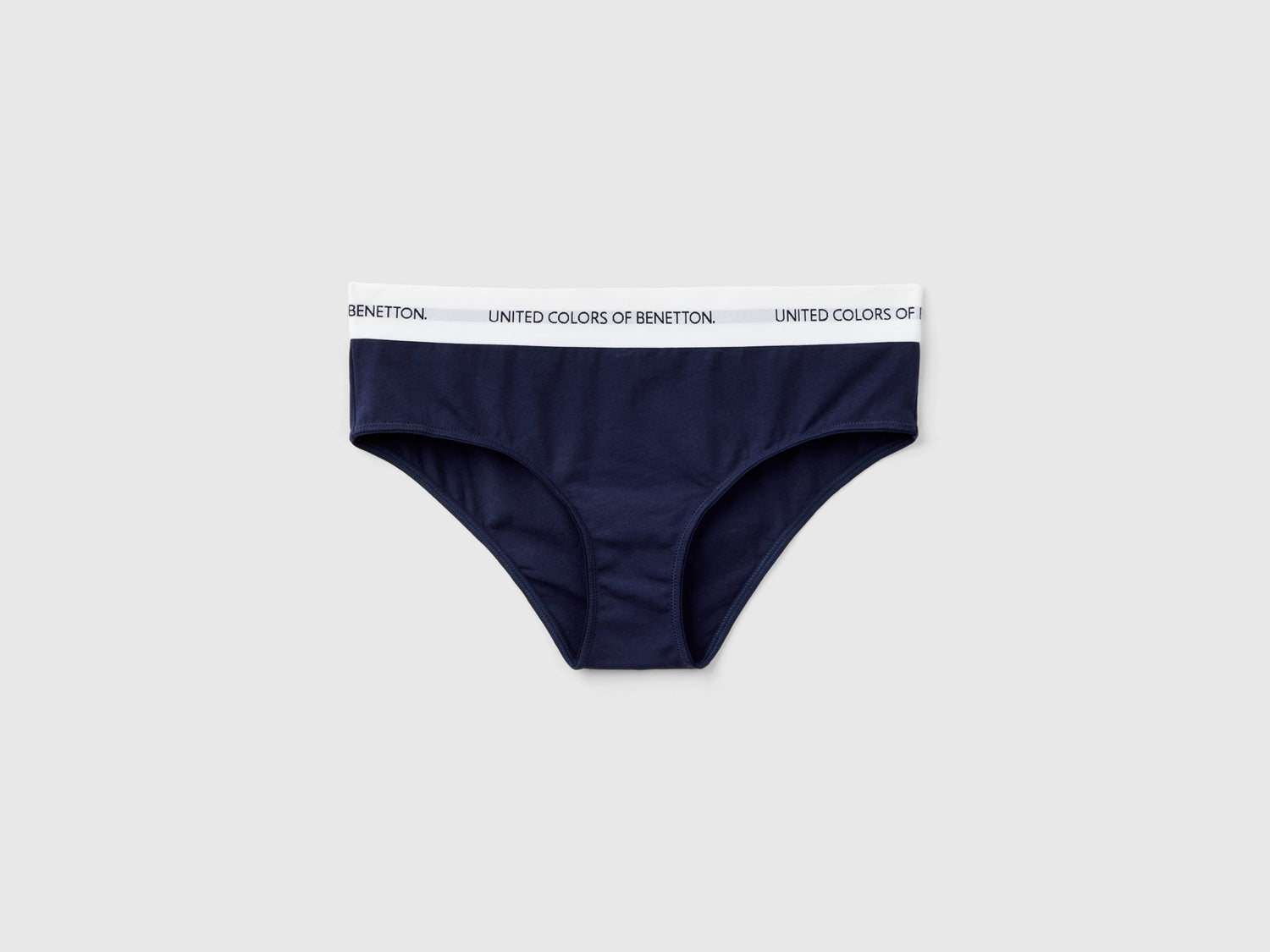 Slip fianco alto in cotone bio da donna blu scuro | Benetton Outlet