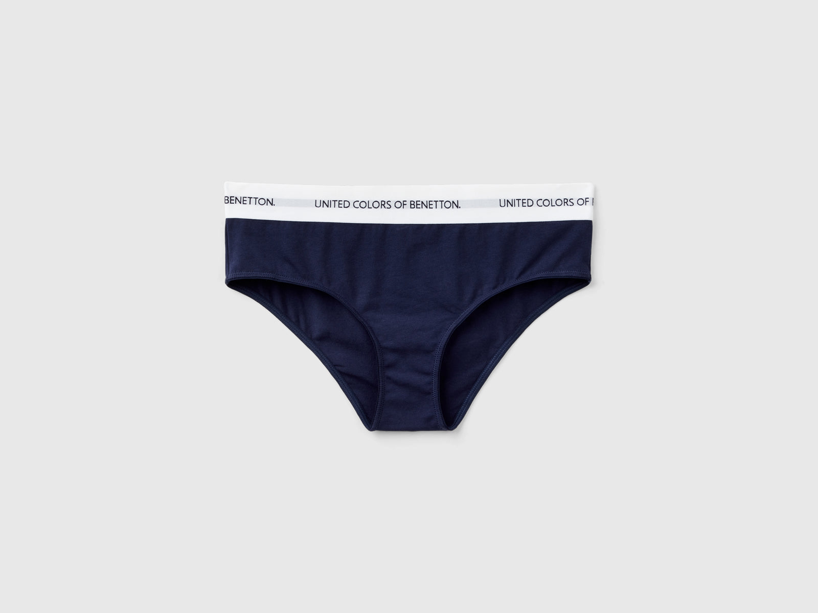 Slip fianco alto in cotone bio da donna blu scuro | Benetton Outlet