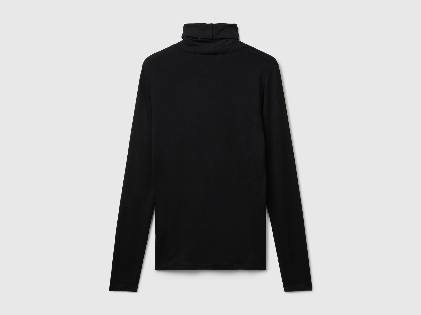 T-shirt lupetto in viscosa stretch da donna nero 2 | Benetton Outlet