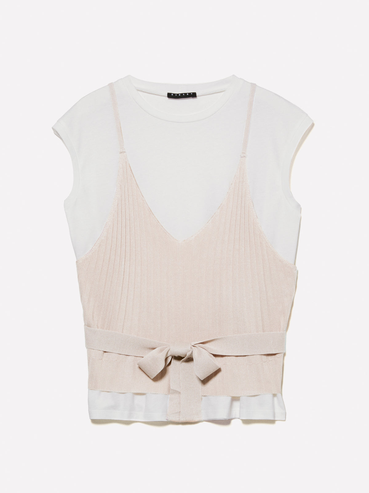 T-shirt con top in maglia
