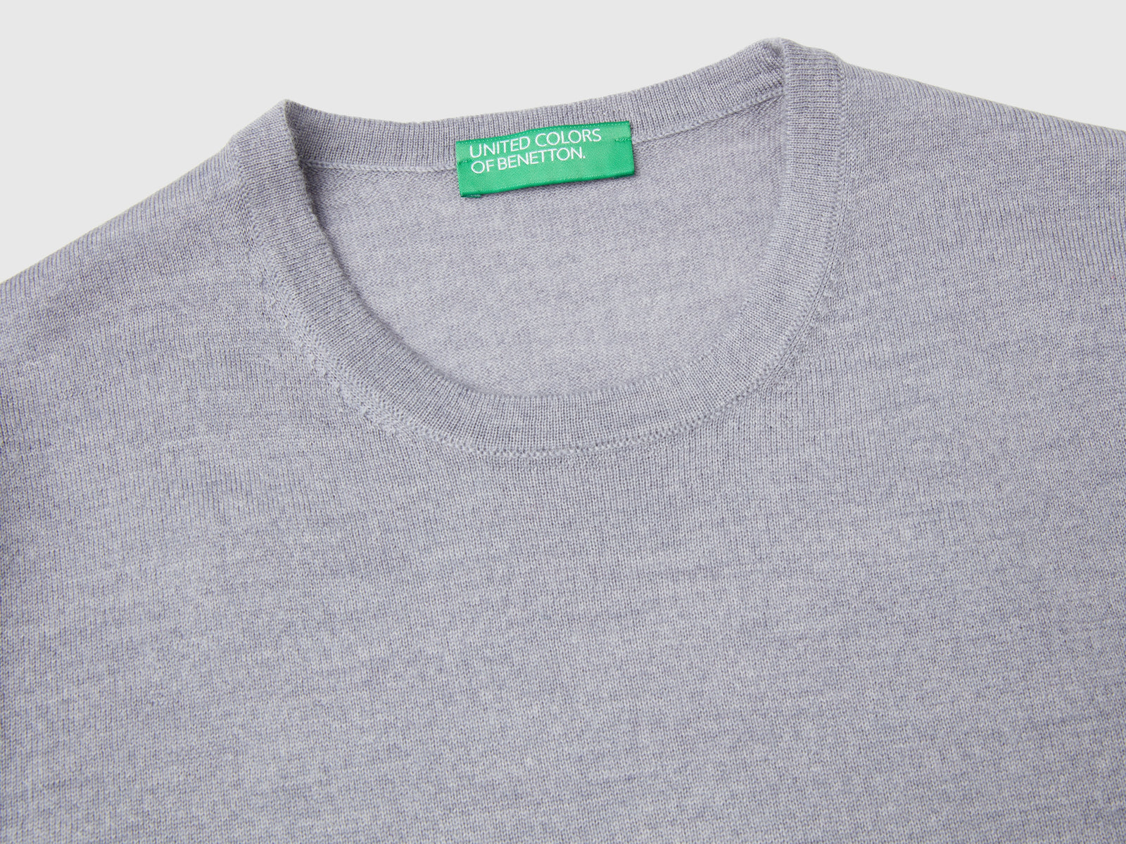 Maglia manica corta in pura lana Merino da donna grigio chiaro 3 | Benetton Outlet