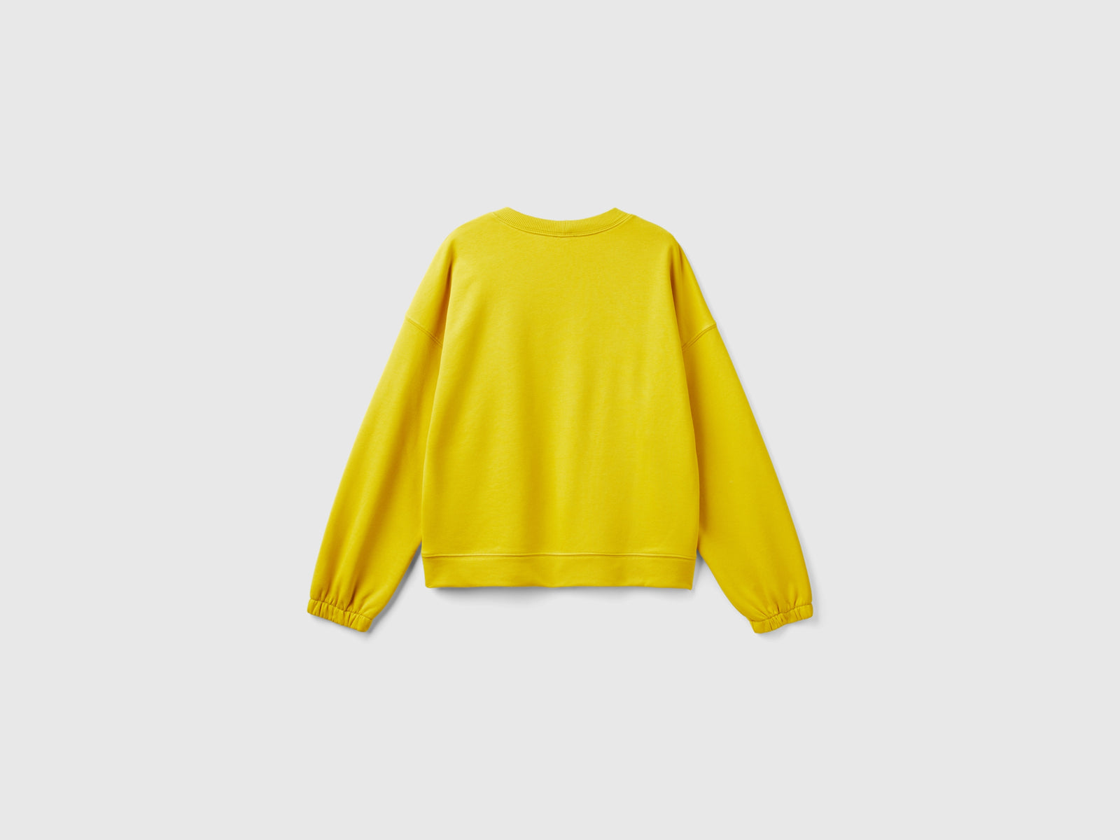 Felpa girocollo in misto cotone da donna giallo 2 | Benetton Outlet