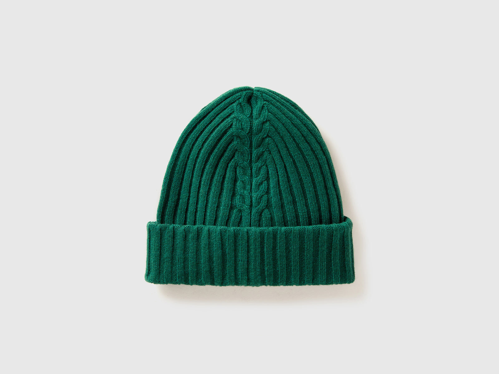 Berretto con lavorazione treccia da donna verde 2 | Benetton Outlet